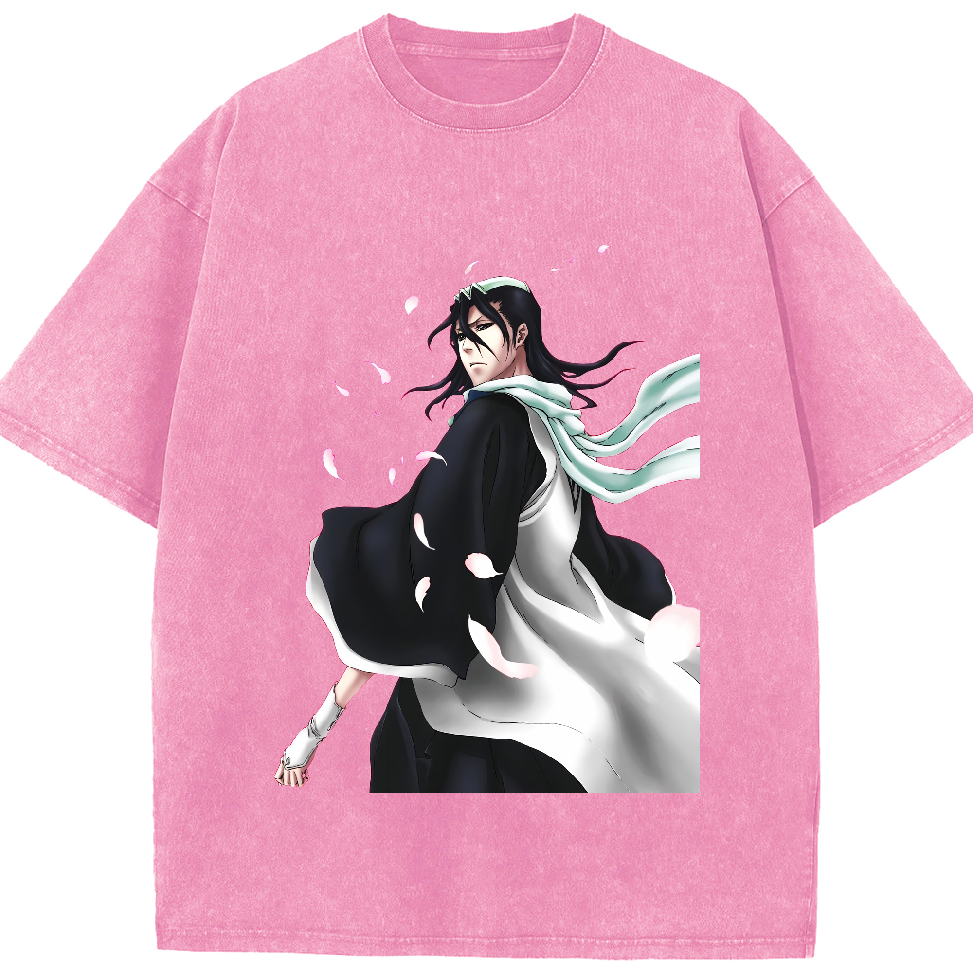 （画像用） ブリーチ くちき びゃくや BLEACH Kuchiki Byakuya 綿100% ヴィンテージ風 半袖Tシャツ（フロントプリント）